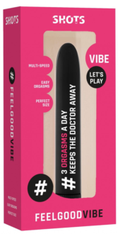 Черный гладкий вибромассажер Feelgood Vibe #3 orgasms a day - 17,2 см. - 1
