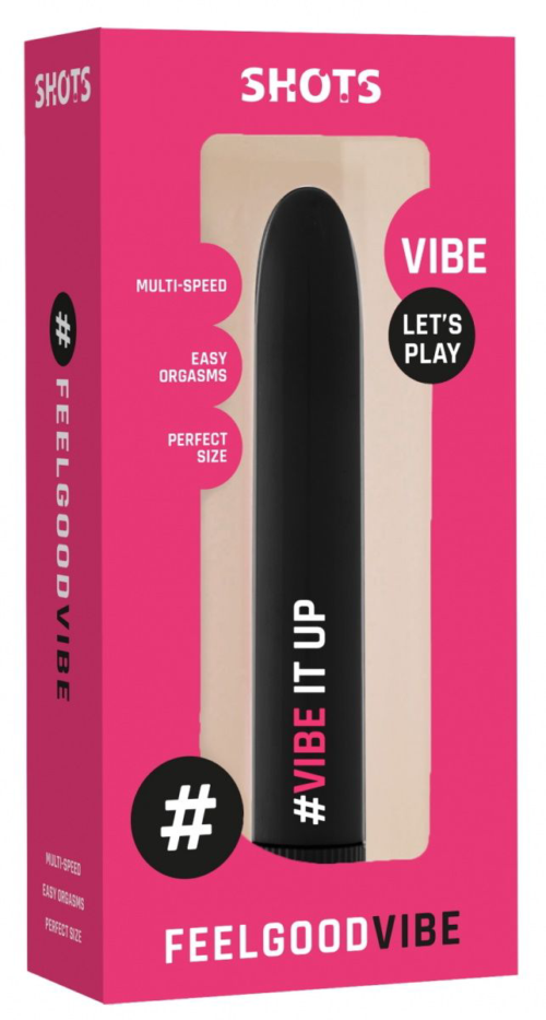 Черный гладкий вибромассажер Feelgood Vibe #Vibe it ap - 17,2 см. - 1