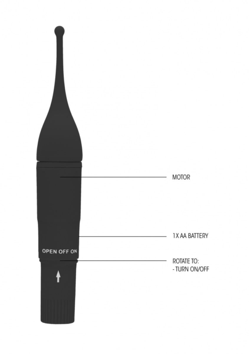 Черный клиторальный вибромассажер Clitoral Tickler - 16,2 см. - 2