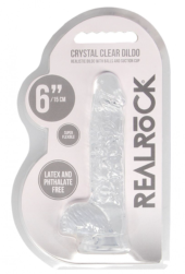 Прозрачный фаллоимитатор Realrock Crystal Clear 6 inch - 17 см. - 2