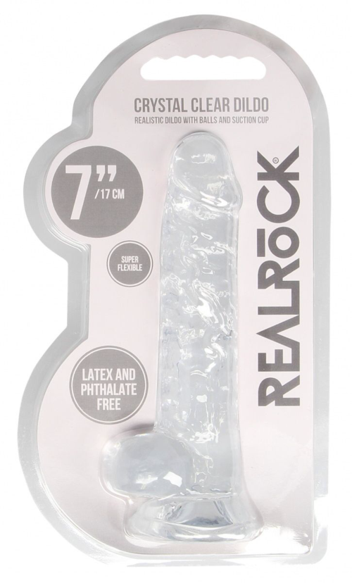 Прозрачный фаллоимитатор Realrock Crystal Clear 7 inch - 19 см. - 2