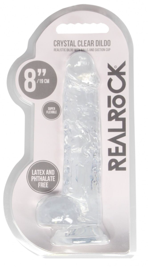 Прозрачный фаллоимитатор Realrock Crystal Clear 8 inch - 21 см. - 2
