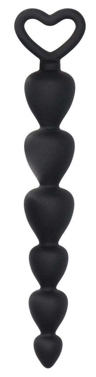 Черная анальная елочка Silicone Anal Beads - 17,5 см. - 0