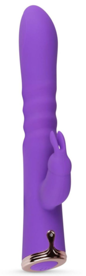 Фиолетовый вибратор-кролик The Queen Thrusting Vibrator - 29 см. - 0