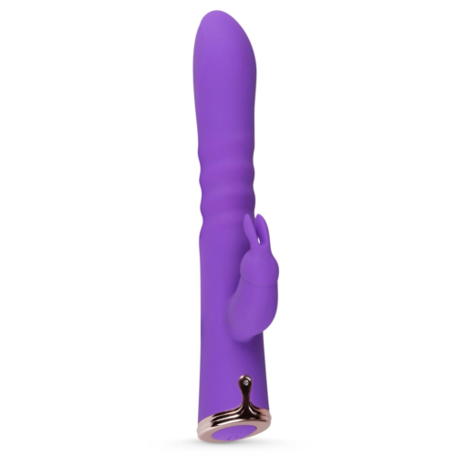 Фиолетовый вибратор-кролик The Queen Thrusting Vibrator - 29 см. - 2