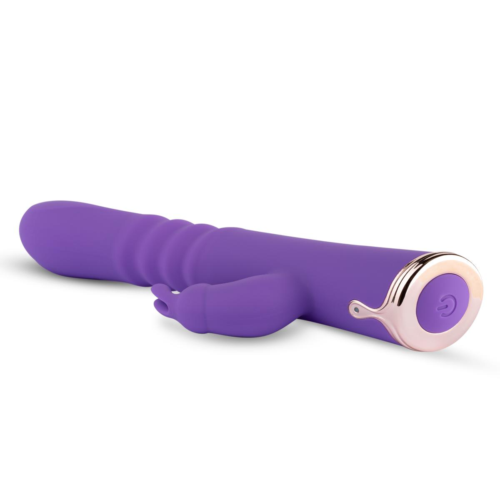 Фиолетовый вибратор-кролик The Queen Thrusting Vibrator - 29 см. - 3
