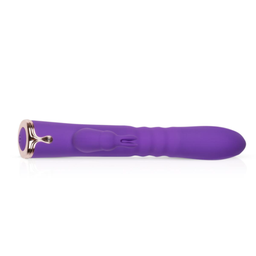 Фиолетовый вибратор-кролик The Queen Thrusting Vibrator - 29 см. - 8