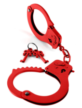 Металлические красные наручники Designer Metal Handcuffs - 0