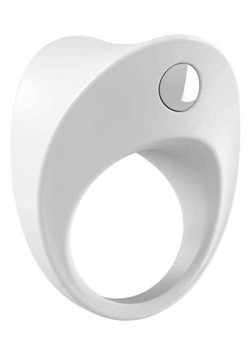 Белое эрекционное кольцо B11 с вибрацией - 0