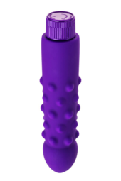 Фиолетовый вибратор с шишечками - 17 см. - 3