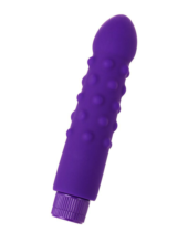 Фиолетовый вибратор с шишечками - 17 см. - 0