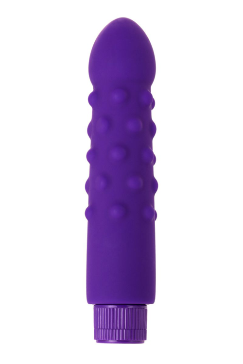 Фиолетовый вибратор с шишечками - 17 см. - 1