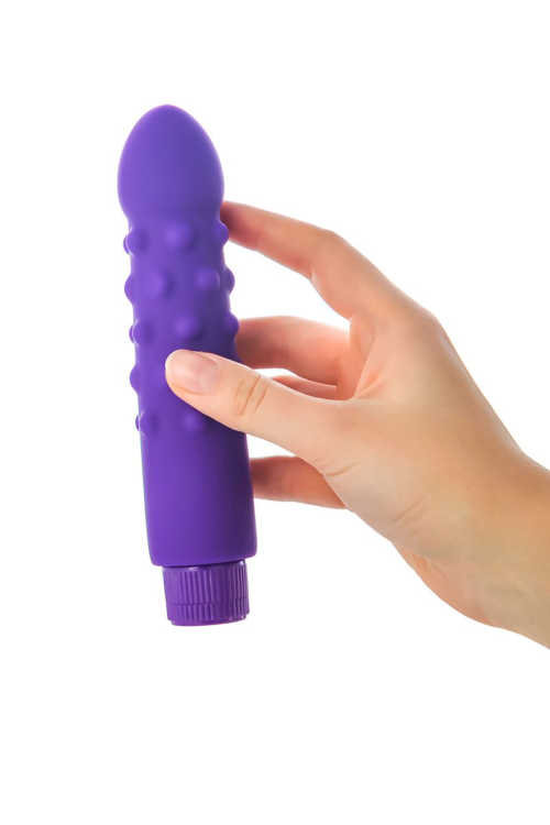 Фиолетовый вибратор с шишечками - 17 см. - 7