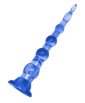 Синяя анальная цепочка с пулькой EROTICON PYRAMID GELS - 21,5 см. - 0