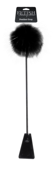 Черный стек Feather Crop с пуховкой на конце - 53,3 см. - 0