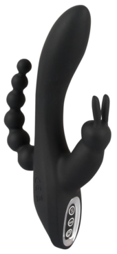 Черный тройной вибратор Triple G-Spot Vibrator - 20,8 см. - 0