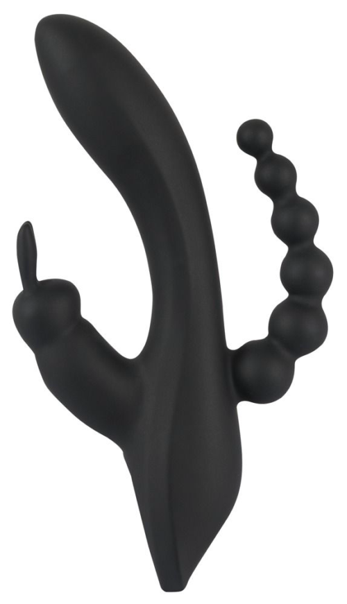 Черный тройной вибратор Triple G-Spot Vibrator - 20,8 см. - 2