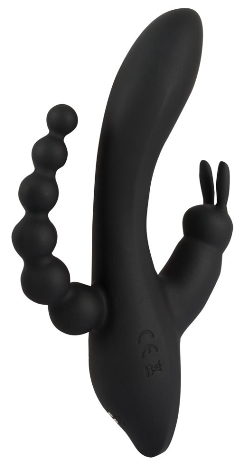 Черный тройной вибратор Triple G-Spot Vibrator - 20,8 см. - 3