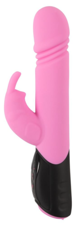 Розовый вибратор-кролик Thrusting Rabbit - 25 см. - 1