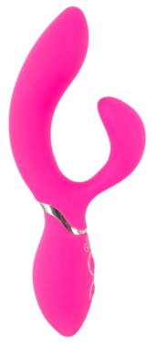 Ярко-розовый вибратор-кролик Bendable Rabbit Vibrator - 19,8 см. - 1