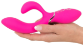 Ярко-розовый вибратор-кролик Bendable Rabbit Vibrator - 19,8 см. - 3