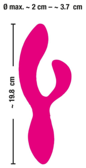 Ярко-розовый вибратор-кролик Bendable Rabbit Vibrator - 19,8 см. - 8