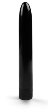 Черный гладкий вибратор - 15,5 см. - 0