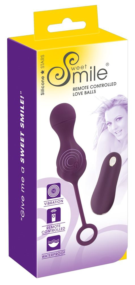 Фиолетовые вагинальные виброшарики Remote Controlled Love Balls - 6