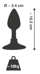Хромированная анальная пробка Metal Plug with Suction Cup на присоске - 10,2 см. - 2