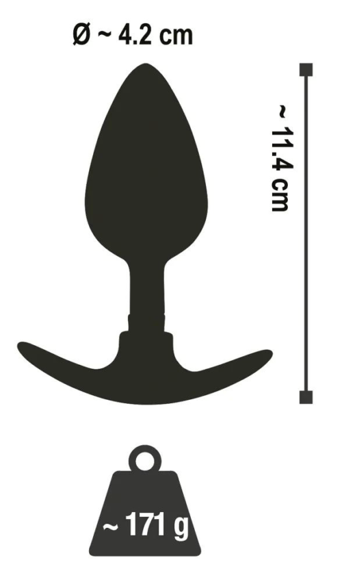 Хромированная анальная пробка с силиконовым ограничителем - 11,4 см. - 4