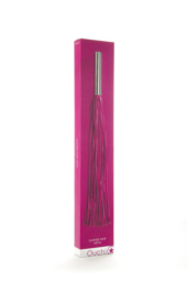 Розовая плётка Leather Whip Metal Long - 49,5 см. - 1