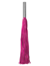 Розовая плётка Leather Whip Metal Long - 49,5 см. - 0