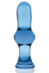 Голубая стеклянная анальная втулка - 12 см. - 0
