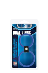 Синее двойное эрекционное кольцо Dual Rings Blue - 2