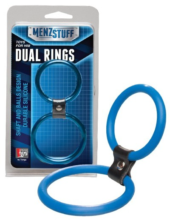 Синее двойное эрекционное кольцо Dual Rings Blue - 0