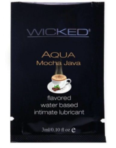 Лубрикант со вкусом кофе мокко WICKED AQUA Mocha Java - 3 мл. - 0