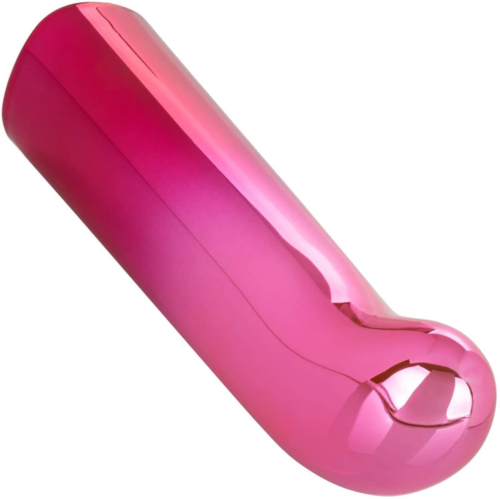 Розовый изогнутый мини-вибромассажер Glam G Vibe - 12 см. - 1