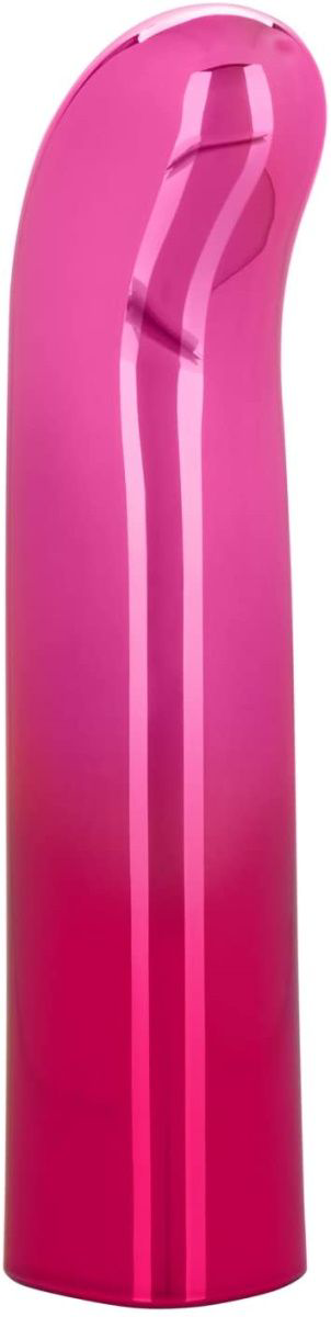 Розовый изогнутый мини-вибромассажер Glam G Vibe - 12 см. - 0