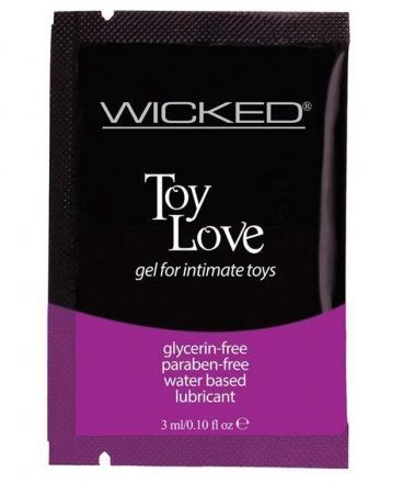 Лубрикант на водной основе для использования с игрушками WICKED Toy Love - 3 мл. - 0