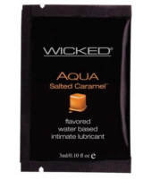 Лубрикант со вкусом соленой карамели WICKED AQUA Salted Caramel - 3 мл. - 0