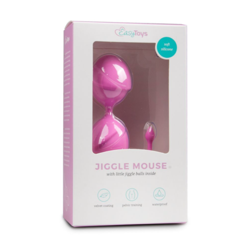Розовые вагинальные шарики Jiggle Mouse - 3