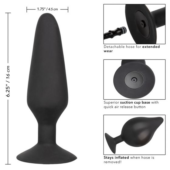 Черная расширяющаяся анальная пробка XL Silicone Inflatable Plug - 16 см. - 2