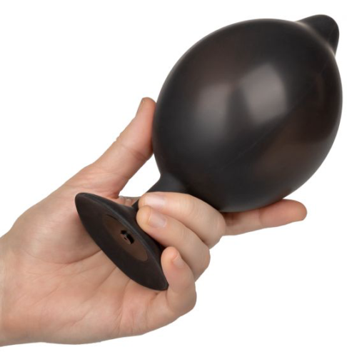 Черная расширяющаяся анальная пробка XL Silicone Inflatable Plug - 16 см. - 3