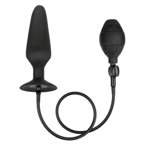 Черная расширяющаяся анальная пробка XL Silicone Inflatable Plug - 16 см. - 0