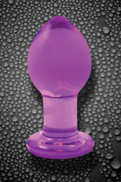 Средняя фиолетовая стеклянная анальная пробка CRYSTAL PLUG - 2