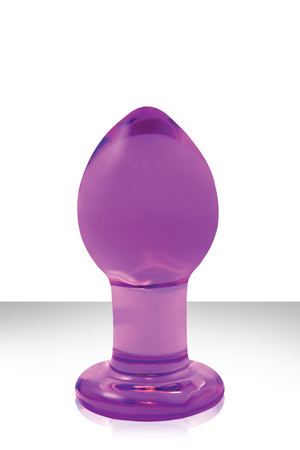 Средняя фиолетовая стеклянная анальная пробка CRYSTAL PLUG - 1