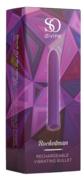 Фиолетовый гладкий вибратор Rocket Man - 14 см. - 3