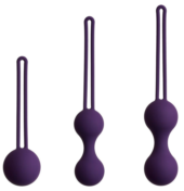 Набор из 3 фиолетовых вагинальных шариков Kegel Training Set - 0