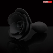 Черная гладкая анальная втулка-роза - 2