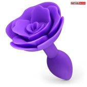 Фиолетовая гладкая анальная втулка-роза - 0